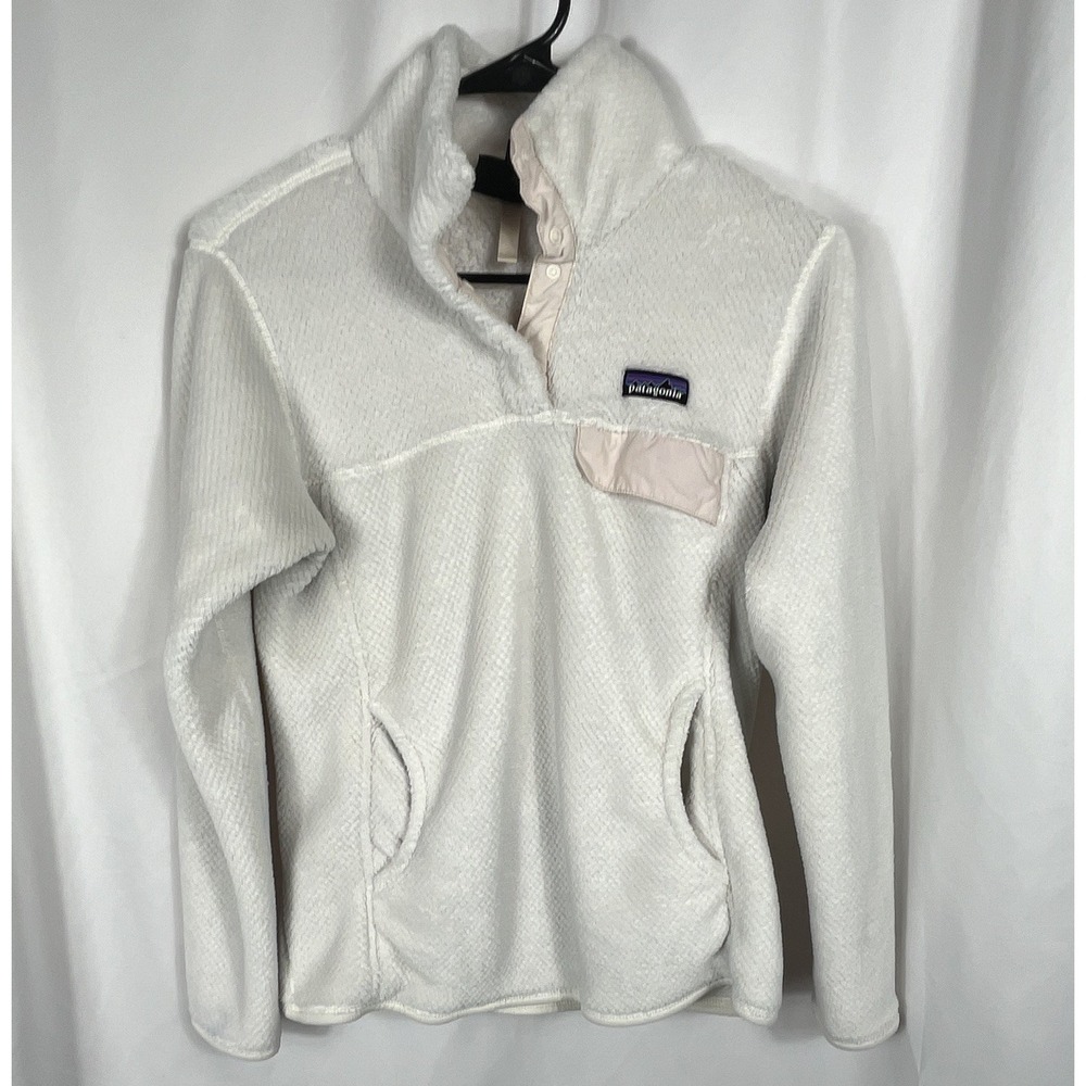 Patagonia‎ Snap-T Women's White Snap Pullover Jacket Long Sleeve Size Medium